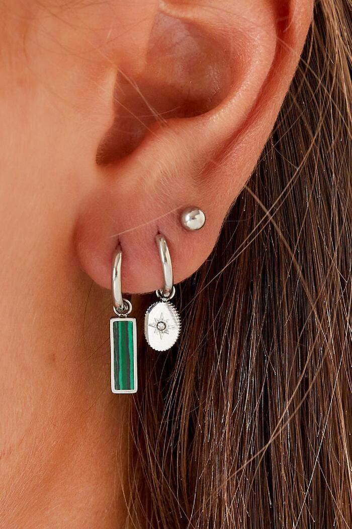 Boucles d'oreilles étoile avec zircon Argenté Acier inoxydable Image3